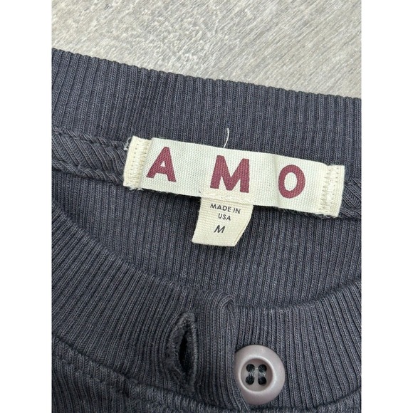 Amo Women's Black Knit Puff Sleeve Button Up Cardigan Sweater Size Medium - Picture 5 of 10